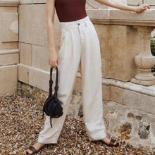 Load image into Gallery viewer, Ronny Kobo Ginevra High Rise Pleated Cuffed Trousers (Small)
