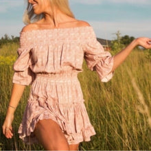 Load image into Gallery viewer, Misa x Revolve Darla Smocked Off Shoulder Tiered Ruffle Mini Dress (Large)
