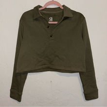 Load image into Gallery viewer, NWT Recess Pickleball Hartford Crop Polo Cropped Pullover Sweatshirt (Small)
