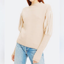 Load image into Gallery viewer, Jonathan Simkhai Wool Cable Knit Puff Sleeve Mock Neck Sweater (Small)
