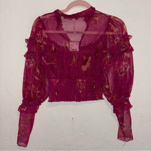 Load image into Gallery viewer, NWT Free People Time For Shine Smocked Puff Sleeve Balloon Sleeve Top (Small)
