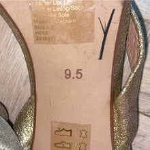 Load image into Gallery viewer, Madewell Liv Pyrite Gold Leather Strappy Open Toe Heels (W9.5)

