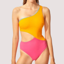 Load image into Gallery viewer, NWT Solid &amp; Striped Claudia Reversible One Shoulder Cutout One Piece Swimsuit (XS)
