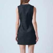 Load image into Gallery viewer, NWT Endless Rose Tweed Button-Front Patch Pocket Sleeveless Mini Dress (Medium)
