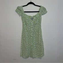 Load image into Gallery viewer, With Jean Isabelle Floral Mint Off Shoulder Button-Down Mini Dress (XS)
