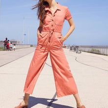 Load image into Gallery viewer, Madewell Wide Leg Crop Button-Front Utility Coveralls Jumpsuit (00)
