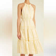 Load image into Gallery viewer, Rebecca Taylor Yard High Neck Halter Open Tie Back Tiered Midi Dress (XS)
