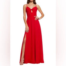 Load image into Gallery viewer, Dress The Population Cambria Red Maxi Slit Cutout Evening Gown Dress (XS)
