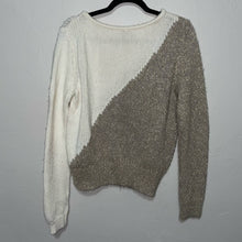 Load image into Gallery viewer, Raoul Wool Chunky Knit Metallic Gold Cream Crew Neck Sweater (Medium)
