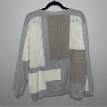 Load image into Gallery viewer, Lafayette 148 Patchwork Neutral Cotton Crewneck Sweater (Medium)
