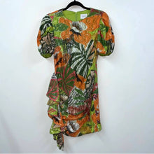 Load image into Gallery viewer, One33 Social Tropical Sequin Side Drape Puff Sleeve Mini Dress (10)
