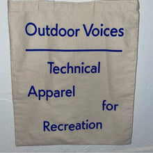Load image into Gallery viewer, Outdoor Voices Technical Apparel for Recreation Canvas Signature Tote Bag
