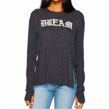Load image into Gallery viewer, Pam &amp; Gela Dream Embroidered Wool Blend Split Side Bow Tie Sweater (Medium)
