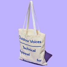 Load image into Gallery viewer, Outdoor Voices Technical Apparel for Recreation Canvas Signature Tote Bag
