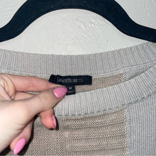Load image into Gallery viewer, Lafayette 148 Patchwork Neutral Cotton Crewneck Sweater (Medium)
