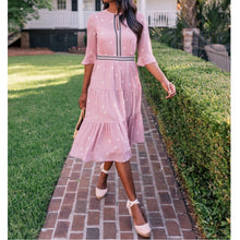 Load image into Gallery viewer, Gal Meets Glam Finley Tiered Polka Dot Midi Dress (0) or (XS) Petite
