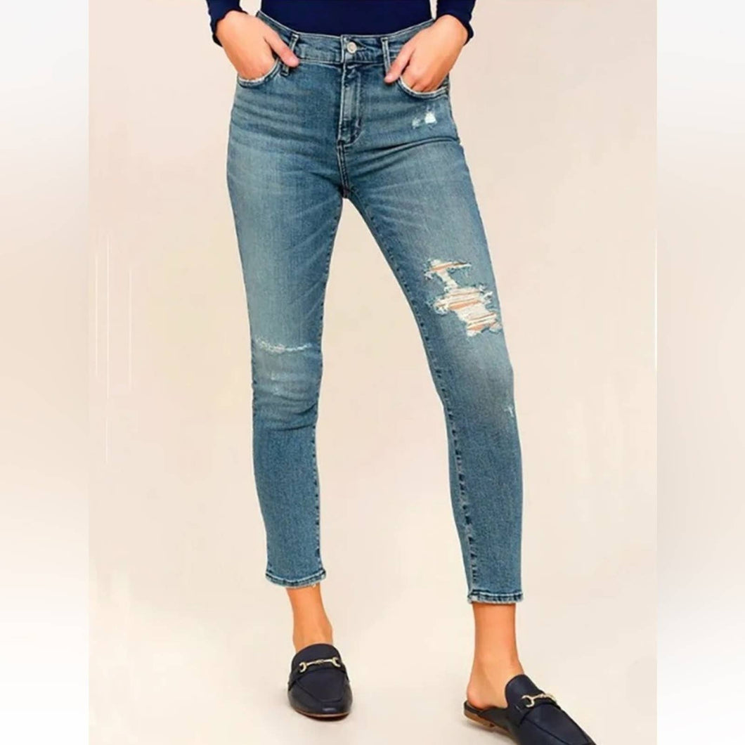 Agolde Sophie Spell Cropped Distressed Skinny Jeans (27)