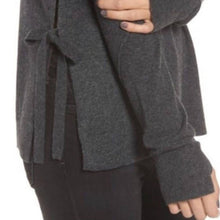 Load image into Gallery viewer, Pam &amp; Gela Dream Embroidered Wool Blend Split Side Bow Tie Sweater (Medium)
