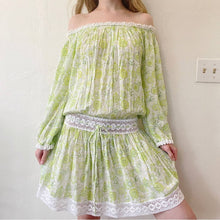 Load image into Gallery viewer, Poupette St. Barth Floral Crochet Off-The-Shoulder Long Sleeve Mini Dress (2)
